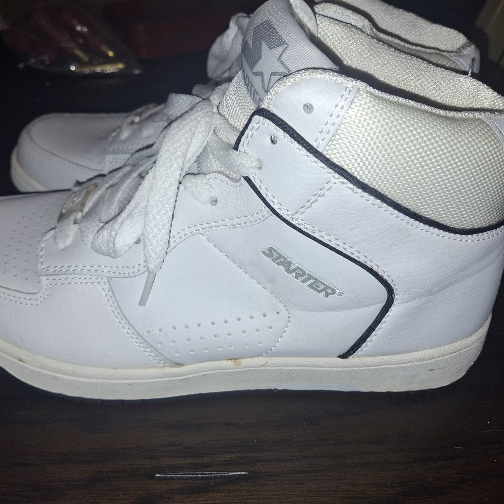 Vtg Starter Jump Shot Hi Top White  Basketball Shoe Men’s Sz 9